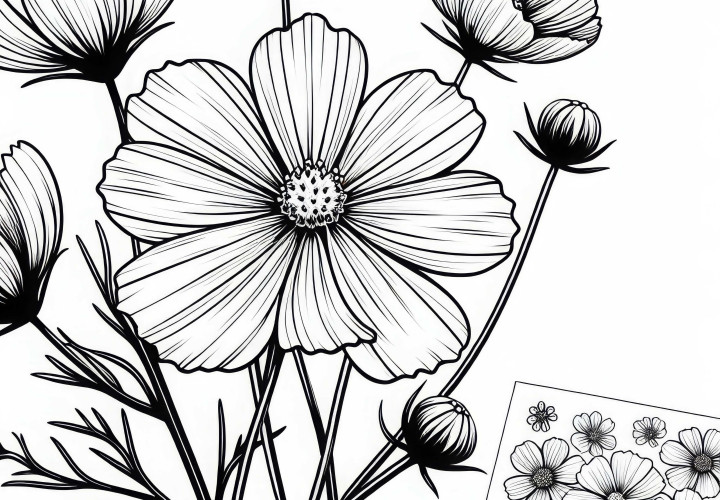 Цвете Украшение Кошничка Оцветяваща Картина Безплатно