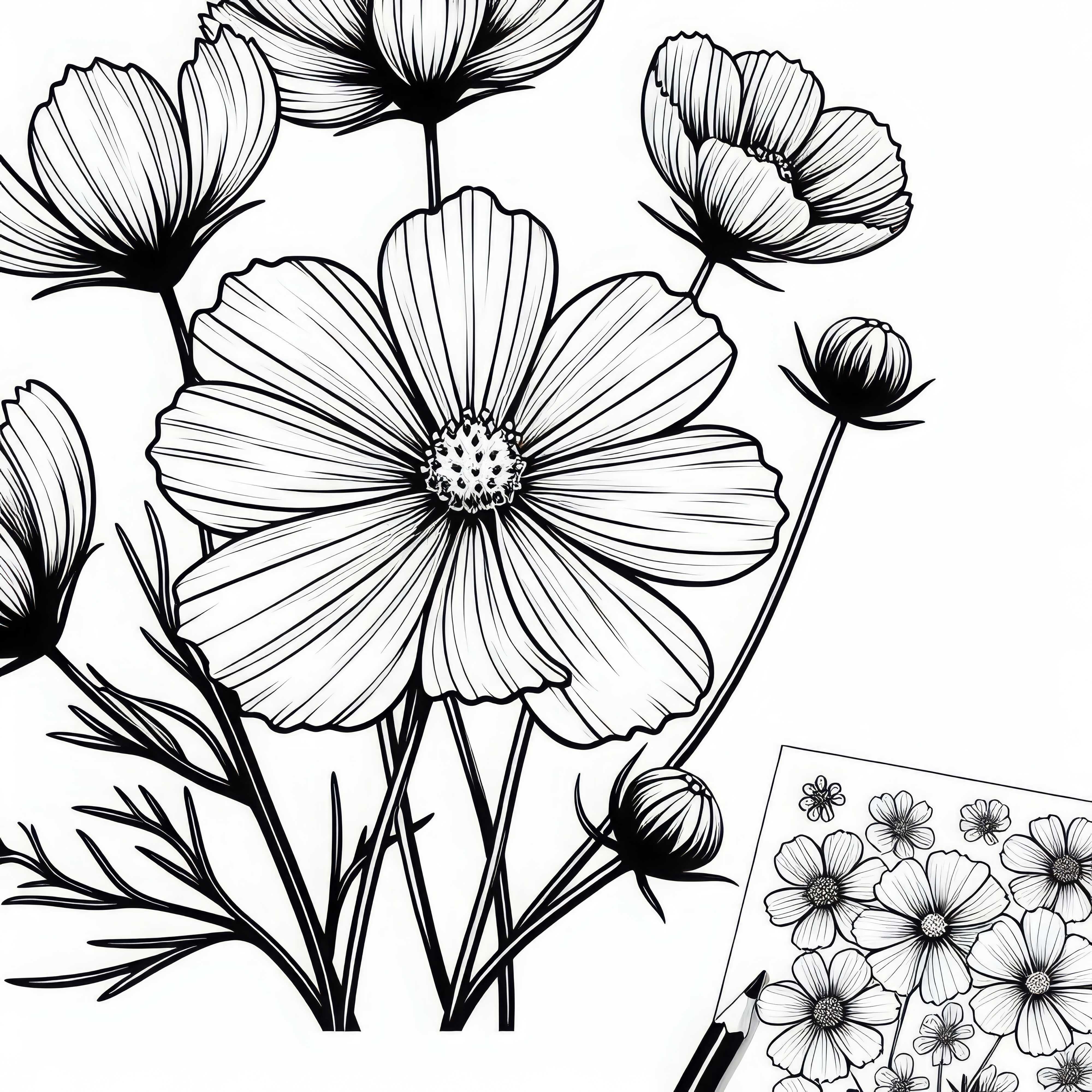 Цвете Брошка за оцветяване Безплатно Цвете Декорация на кошница Оцветяваща книга Безплатно