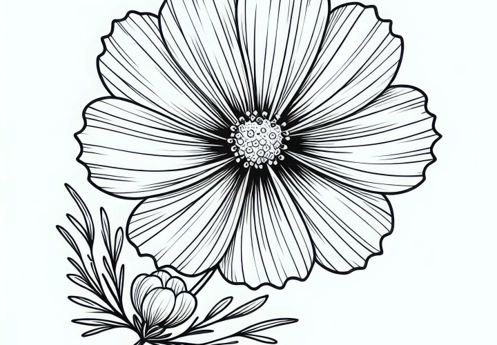 Цвете на цветето - Безплатен шаблон за боядисване на кошничка за украшения