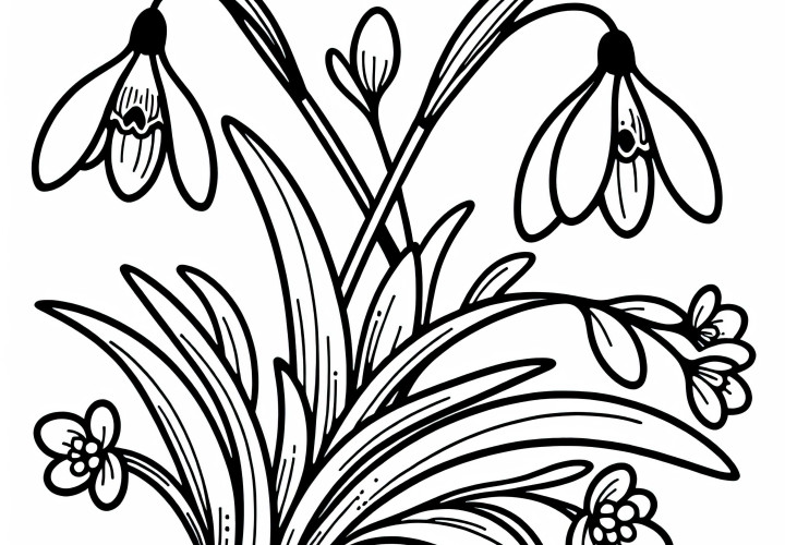 Floarea ghioceiului – Imagine de colorat gratuit