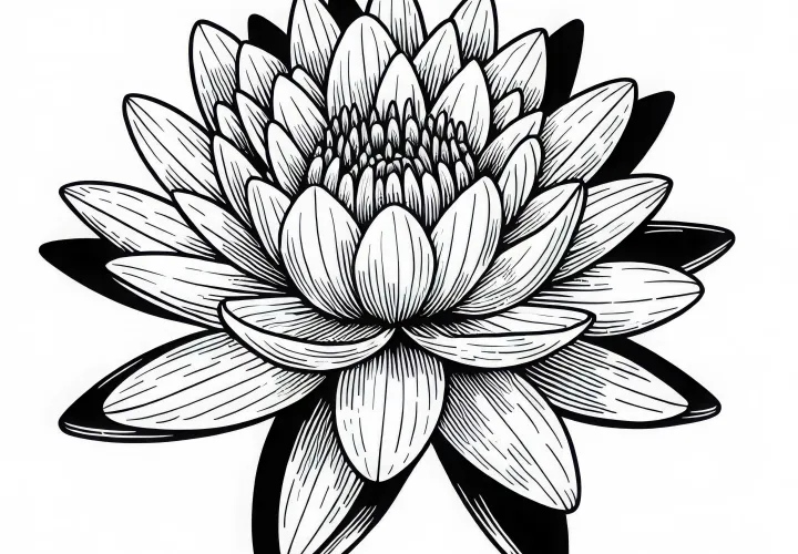 Barevná omalovánka leknínu zdarma