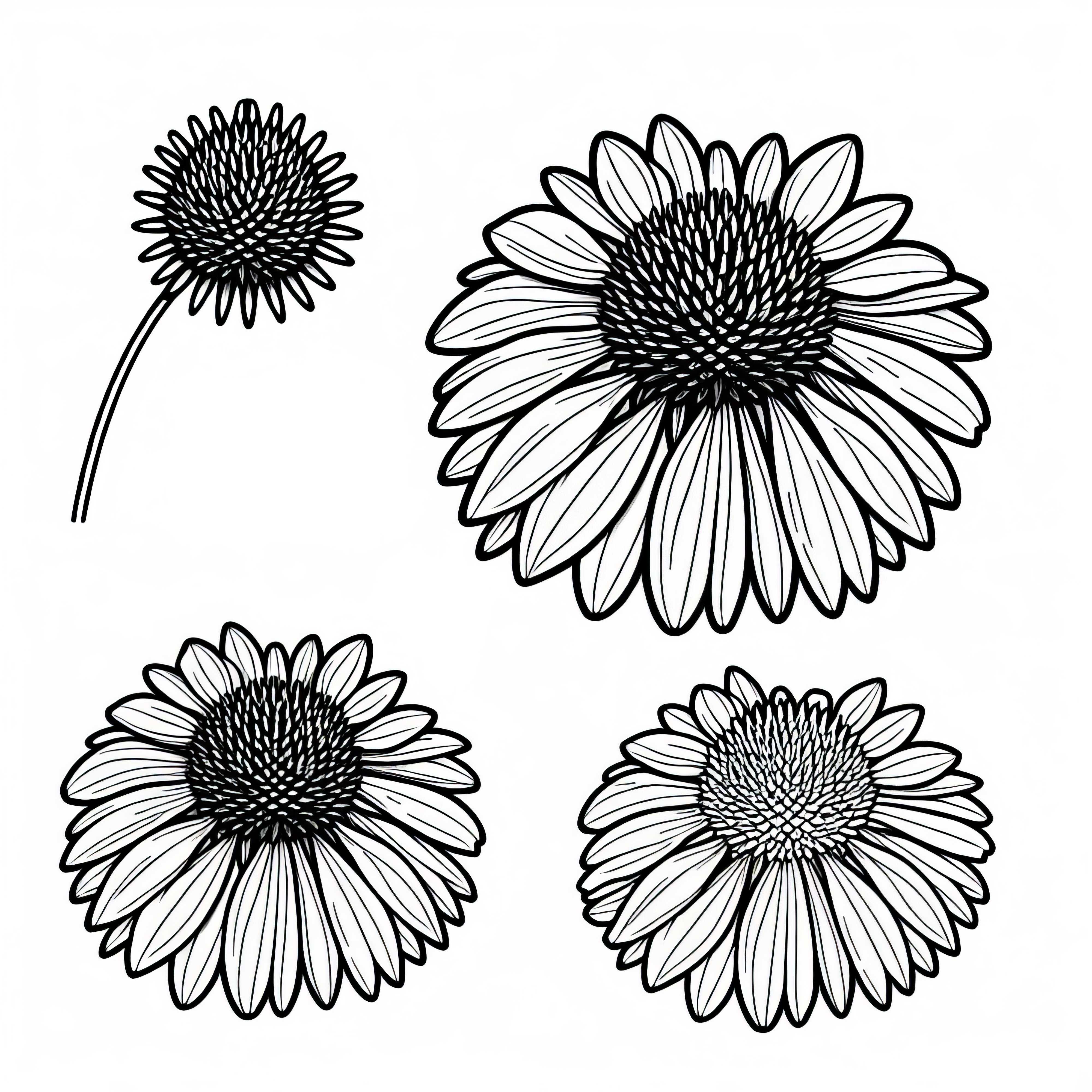 Оцветяваща книжка на цвете: Безплатно изтегляне на шаблон за слънчоглед