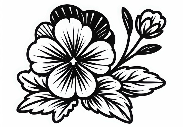 Coloring page pansies – Free design to download