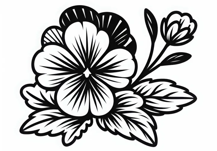 Coloring page pansies – Free design to download