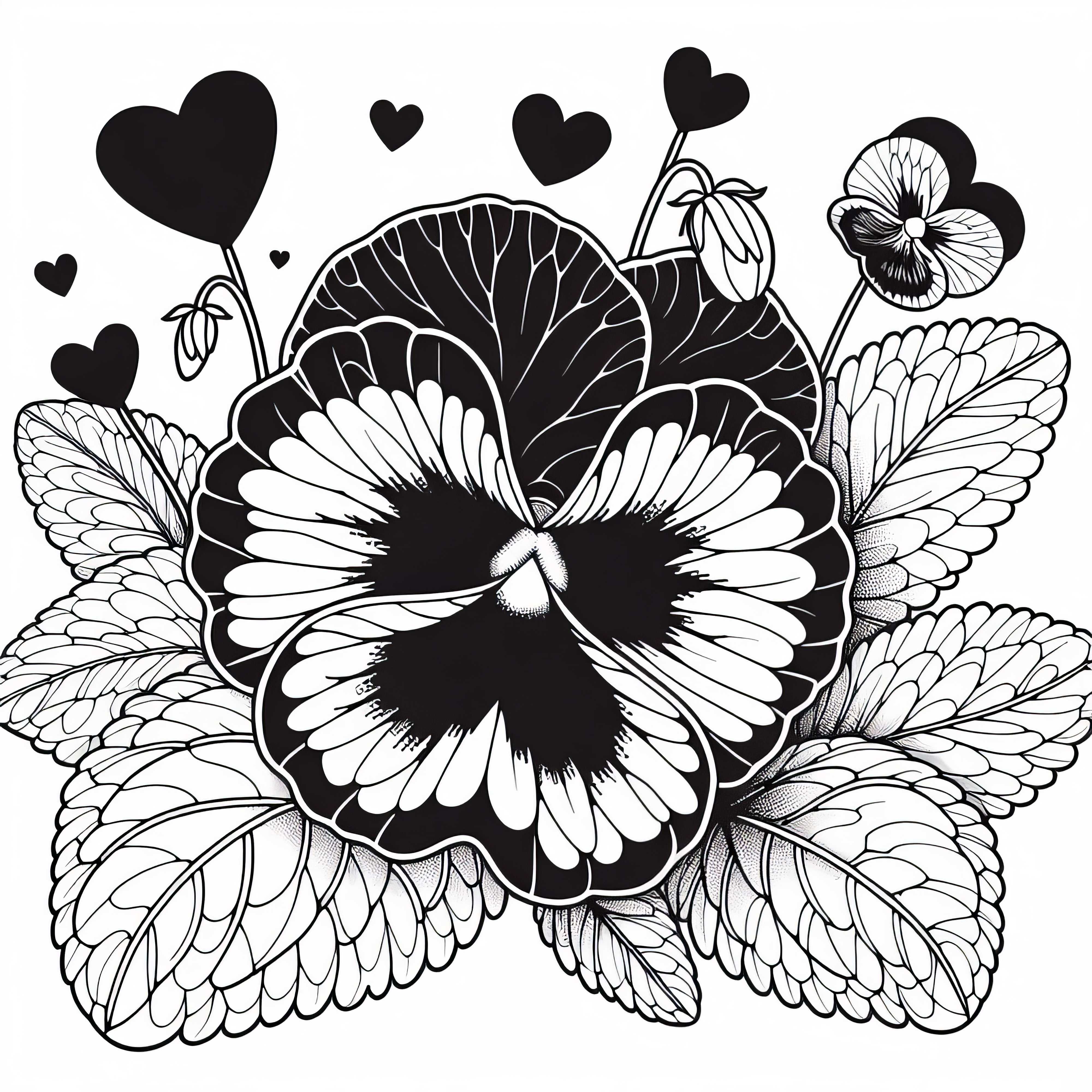 Blomman av pensee - Färgläggningsbild gratis Blomman Stjärnmamma - Målarbild Gratis