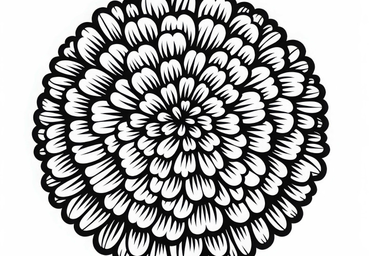 マリーゴールドの花の塗り絵 無料