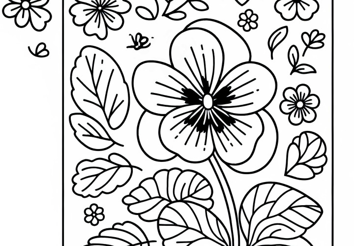 Veilchen Ausmalbild kostenlos herunterladen