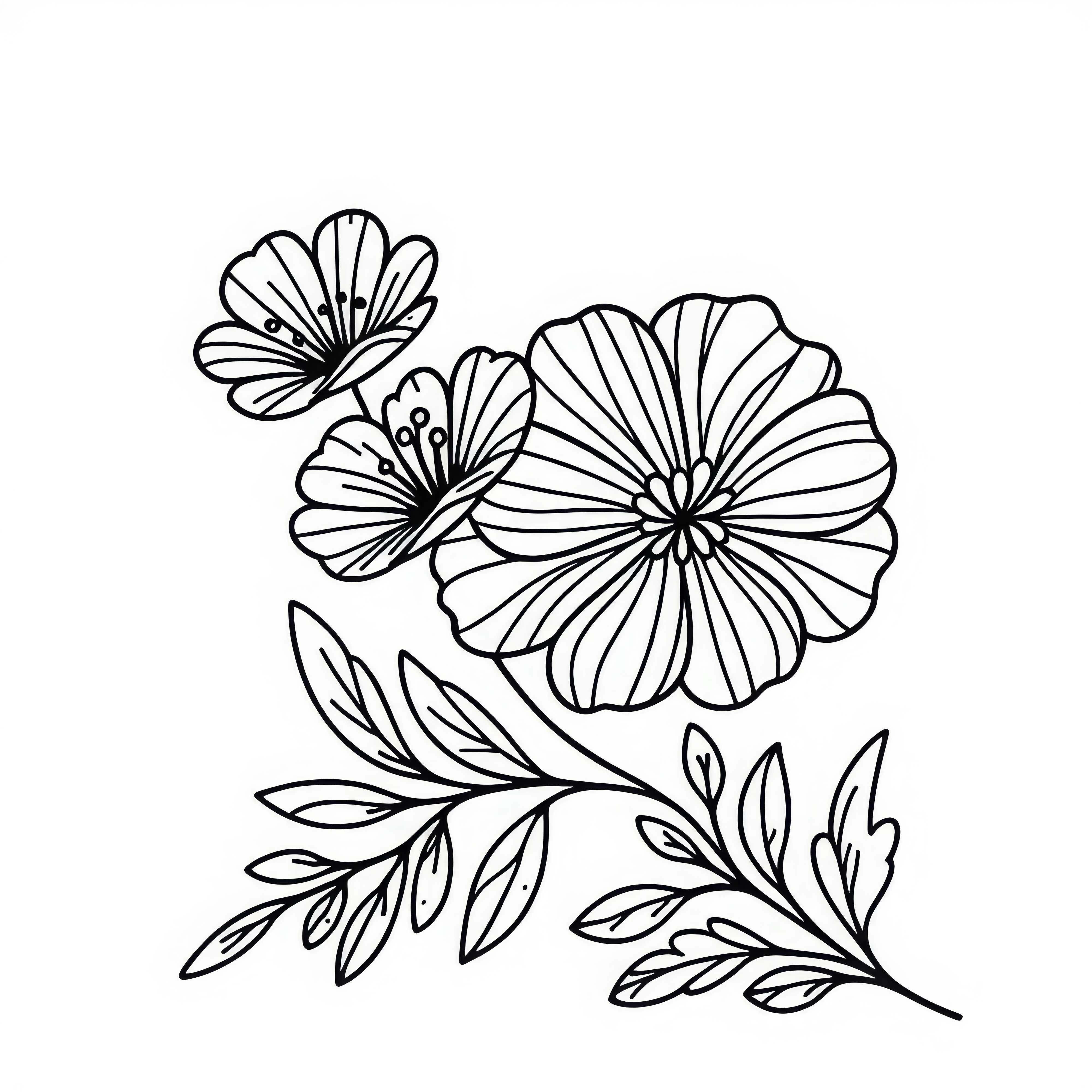 Ausmalbild der Blüte der Blume Veilchen kostenlos herunterladen