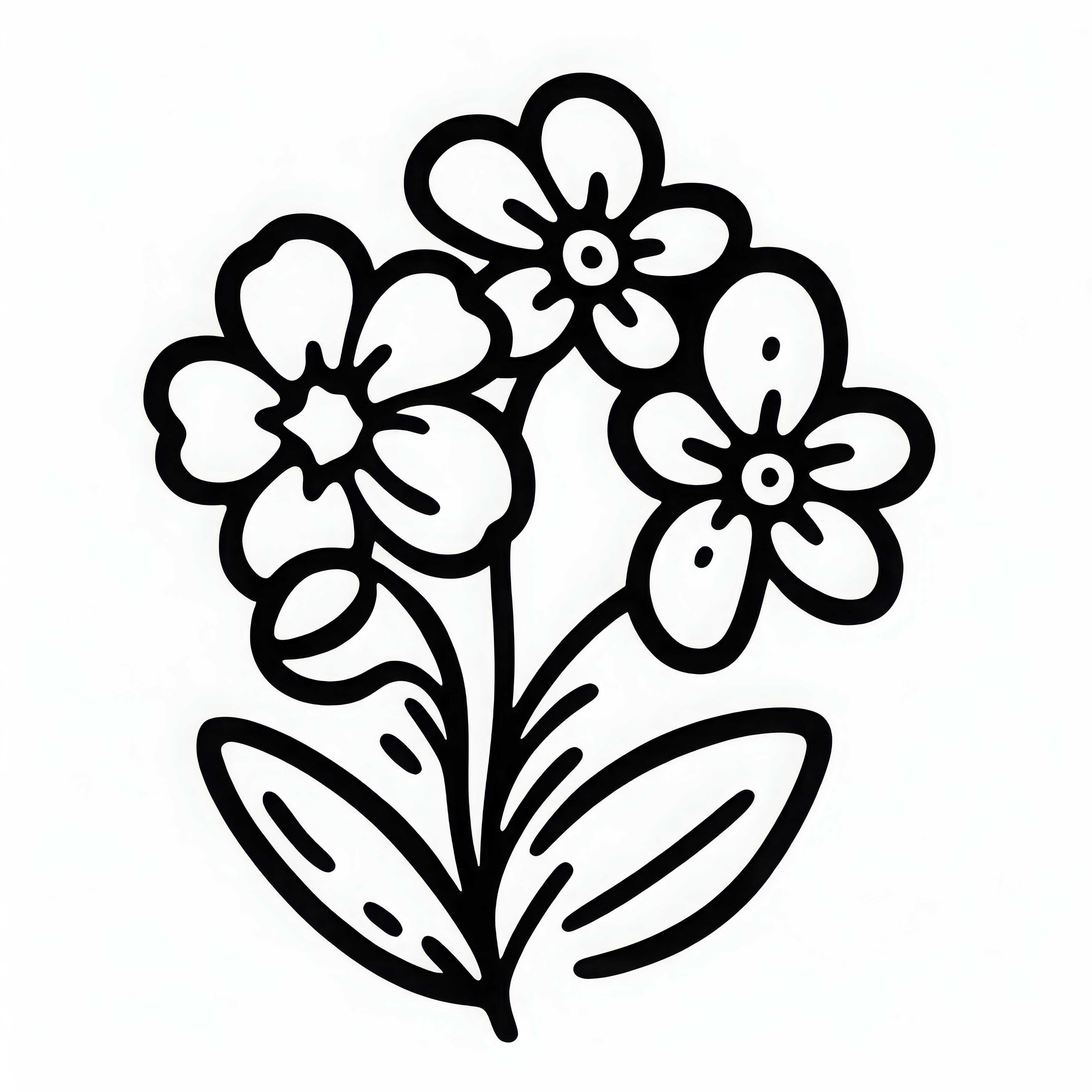 Blüte der Blume Vergissmeinnicht Ausmalbild Gratis Blüte der Blume Vergissmeinnicht Ausmalbild Gratis