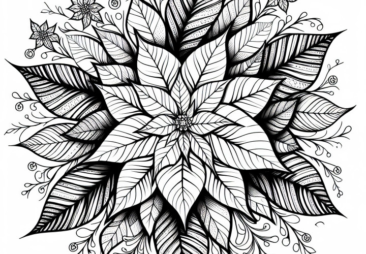 Ausmalbild vom Weihnachtsstern – Kostenloses Bild zum Download