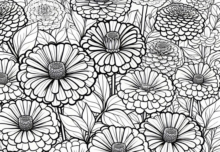 Več cvetov cinerarij barvna predloga brezplačno