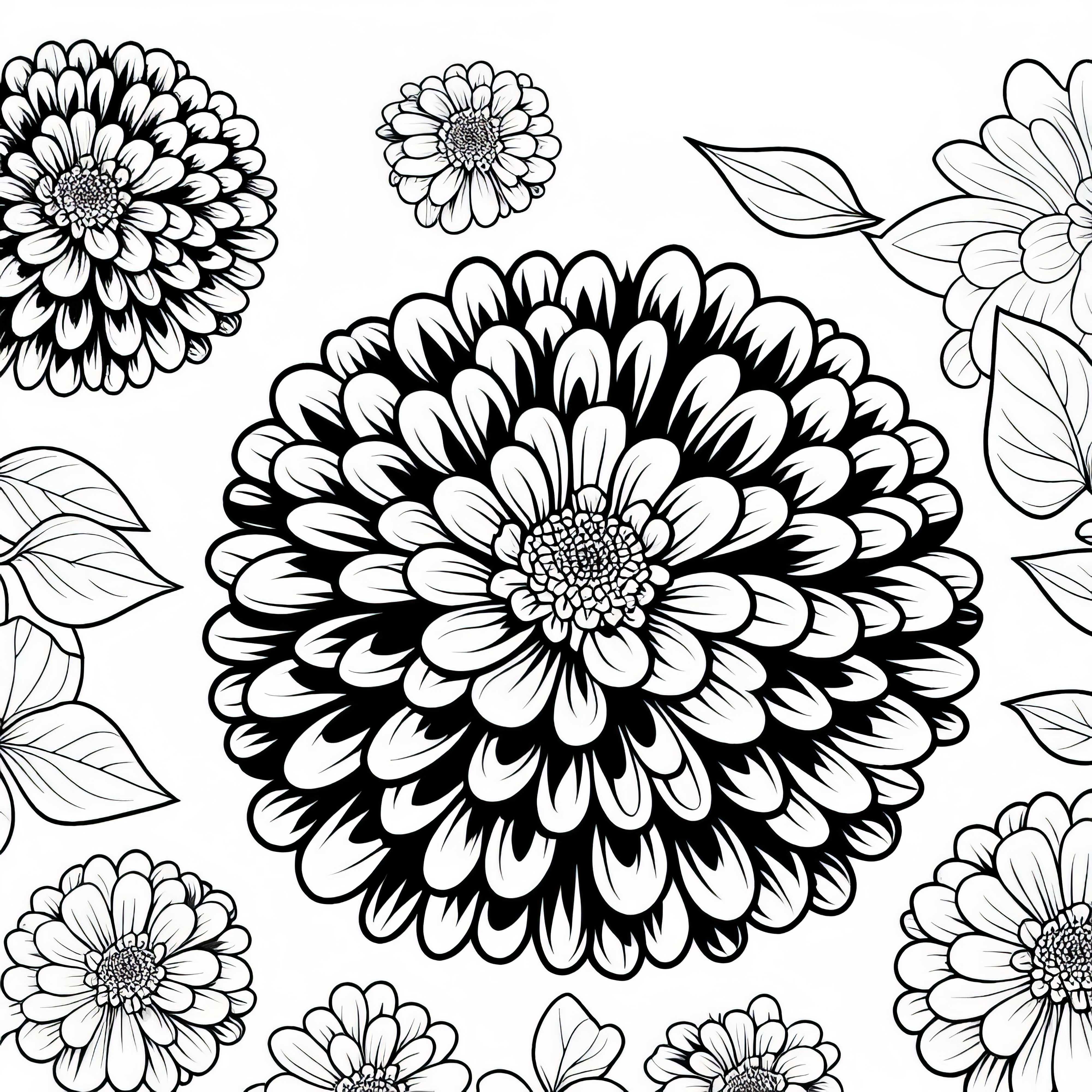 Cvet cveta Zinnia barvna predloga brezplačno