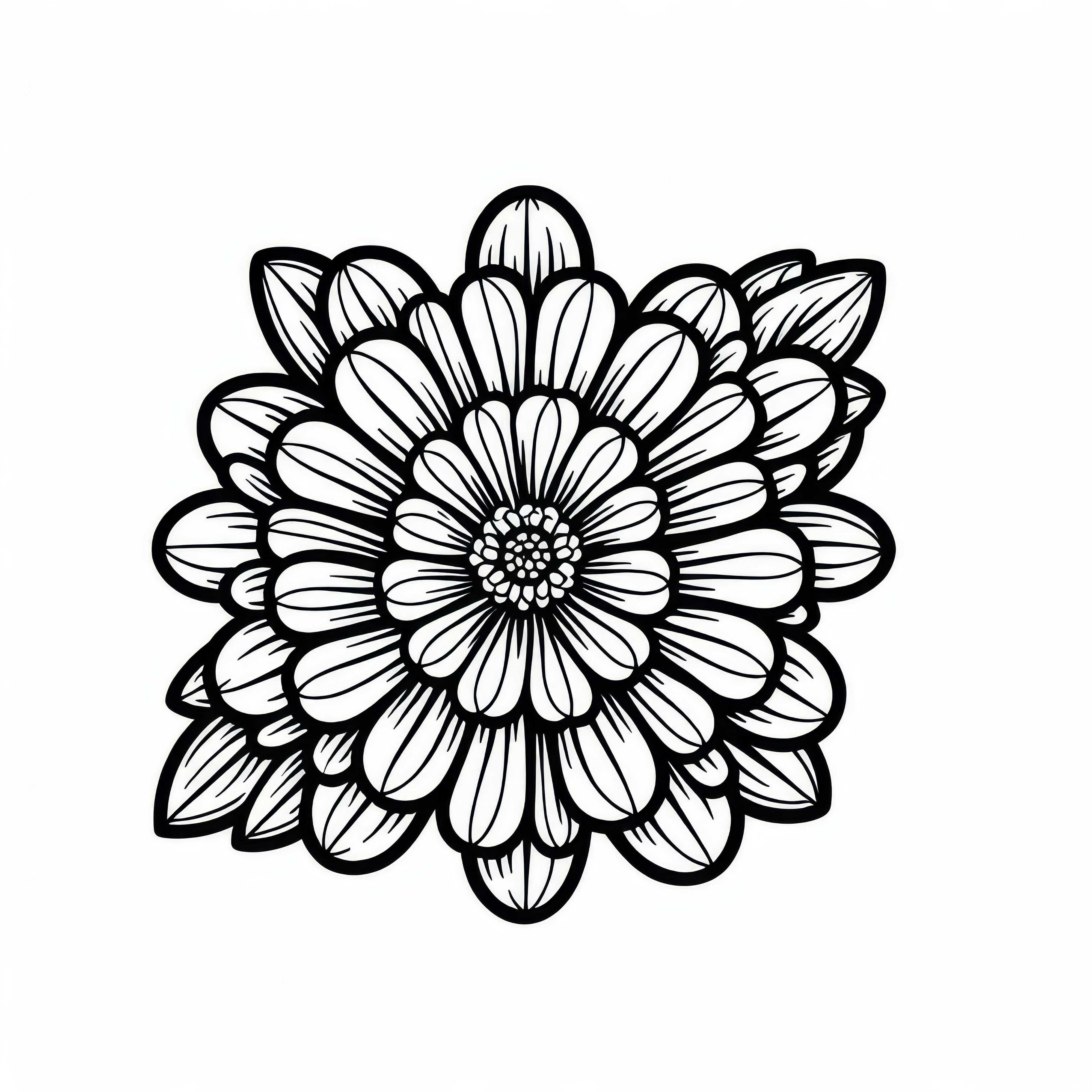 Free Coloring Page of Zinnias for Download