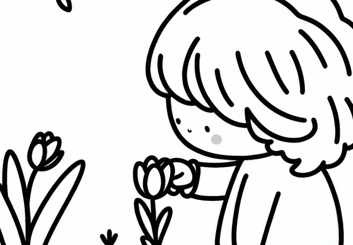 Anak dengan Tulip - Unduh Gratis Anak dengan Tulip - Unduh Gratis