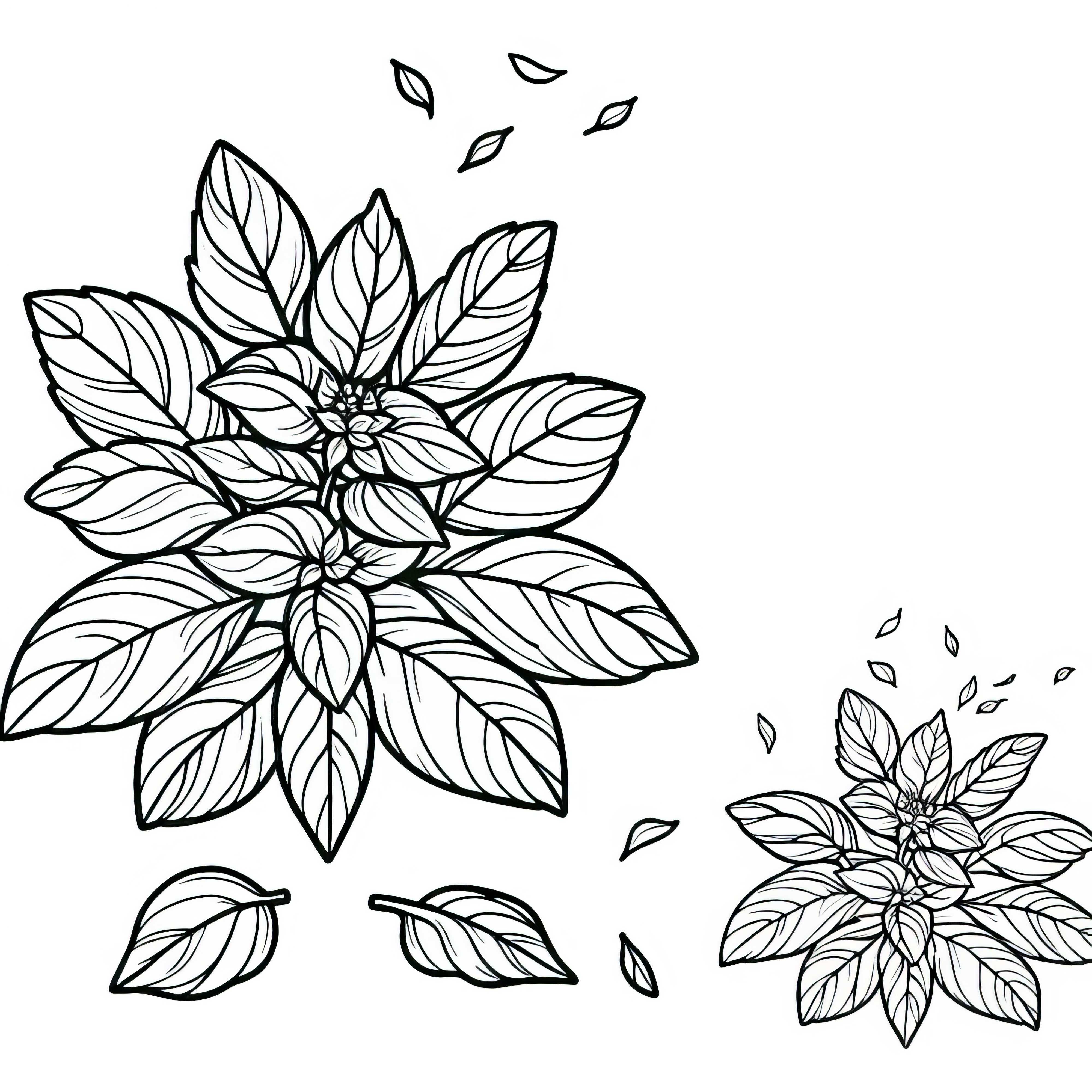 바질과 허브가 있는 무료 색칠하기 이미?