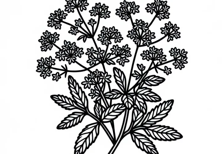 Baldrian Malvorlage für Kräuter Kostenlos