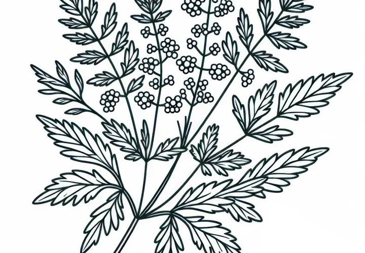 Beifuß Malvorlage für Kräuter – Kostenloser Download