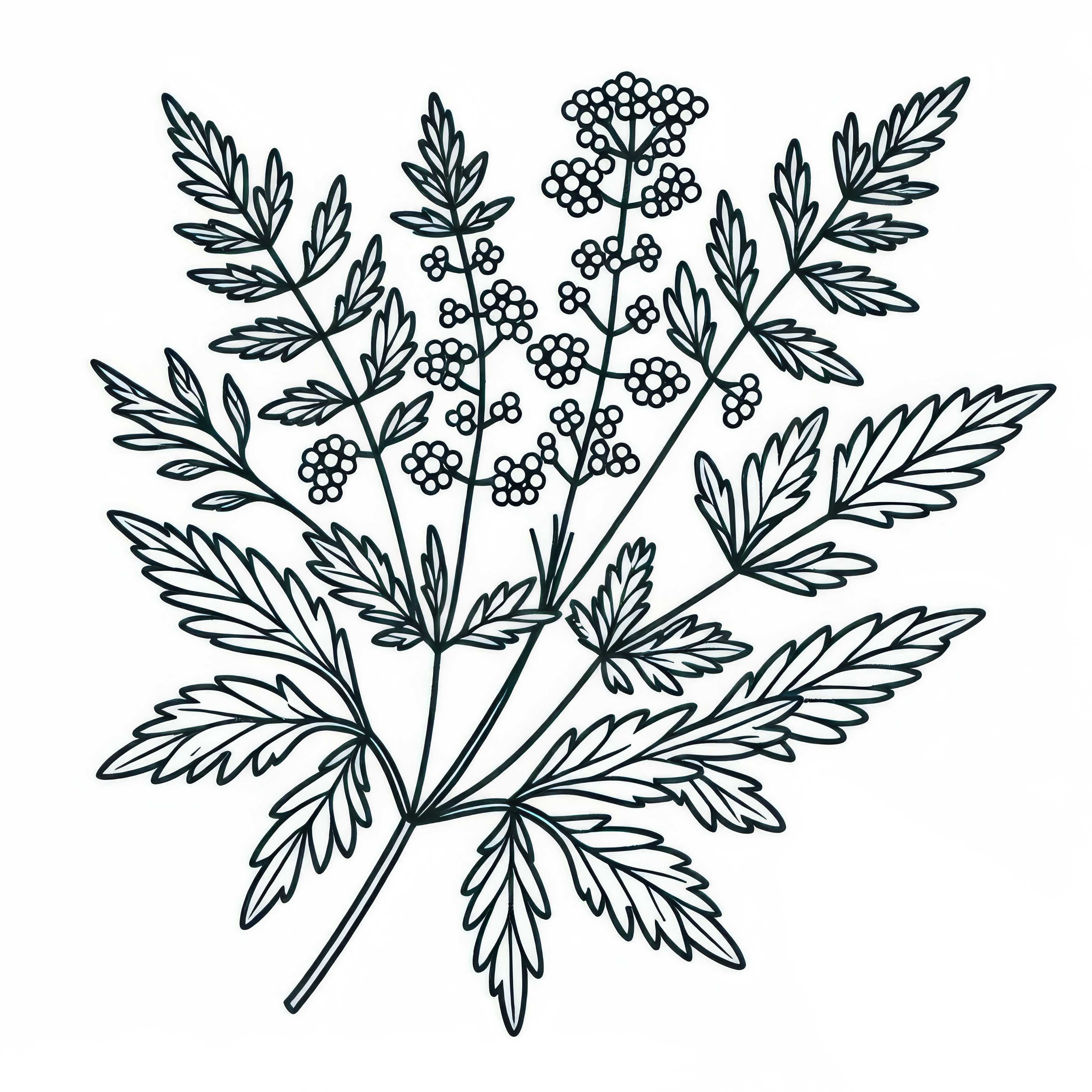 ヨモギの塗り絵テンプレート - 無料ダウンロード