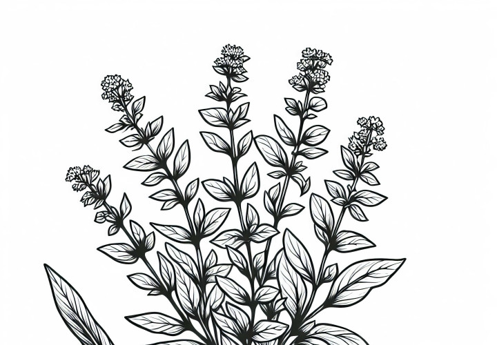 Mugavusmustand tüümiani – Tasuta ürdimuster trükkimiseks