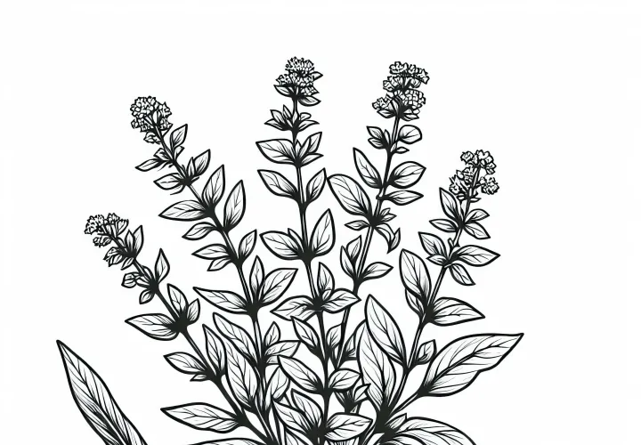 Ausmalbild von Bohnenkraut – Kostenloses Kräuterbild zum Ausdrucken