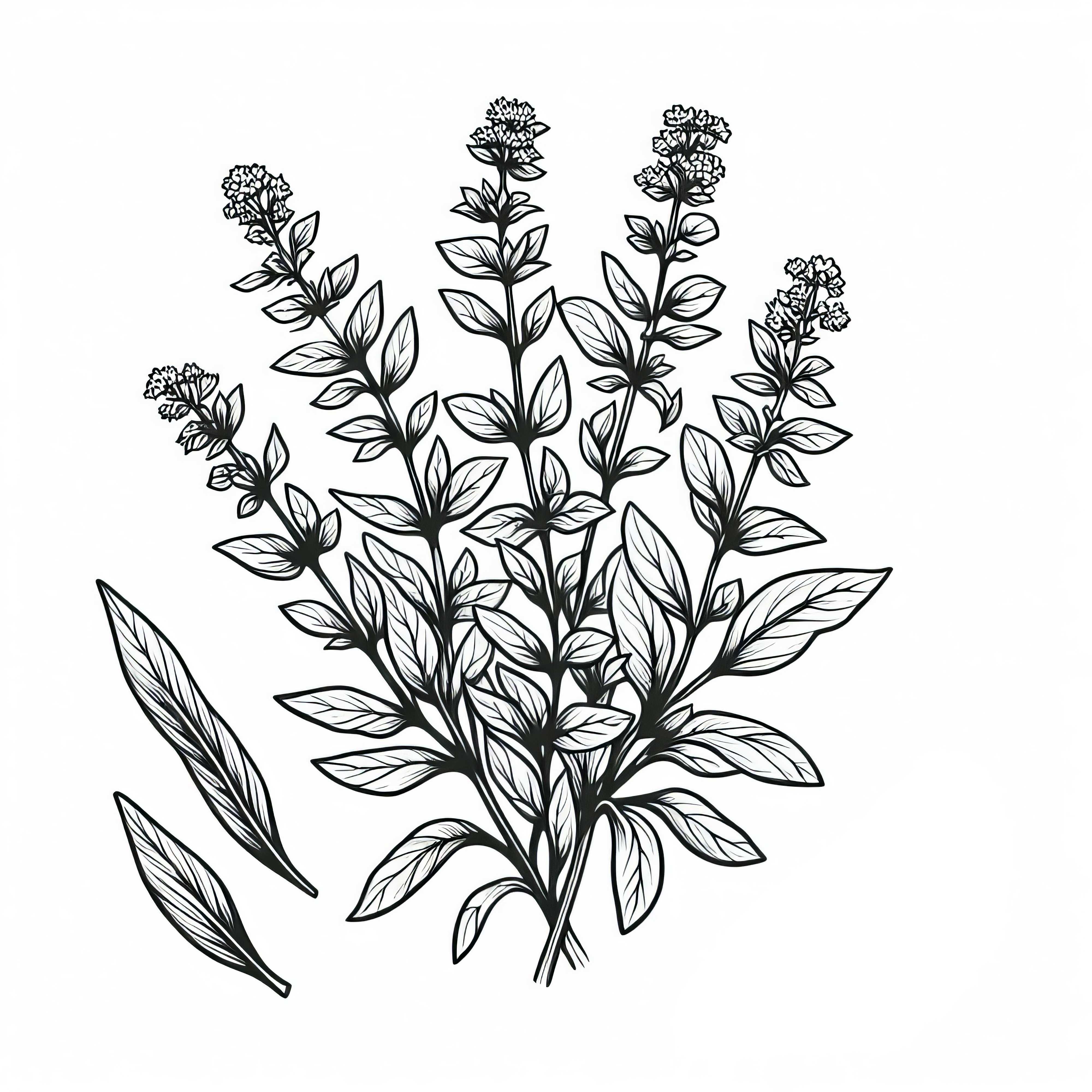 Bohnenkraudi värvimisleht – Tasuta maitsetaimede pilt prinditav Vaba joonistus oreganost – Tasuta ürdi pilt prinditavaks