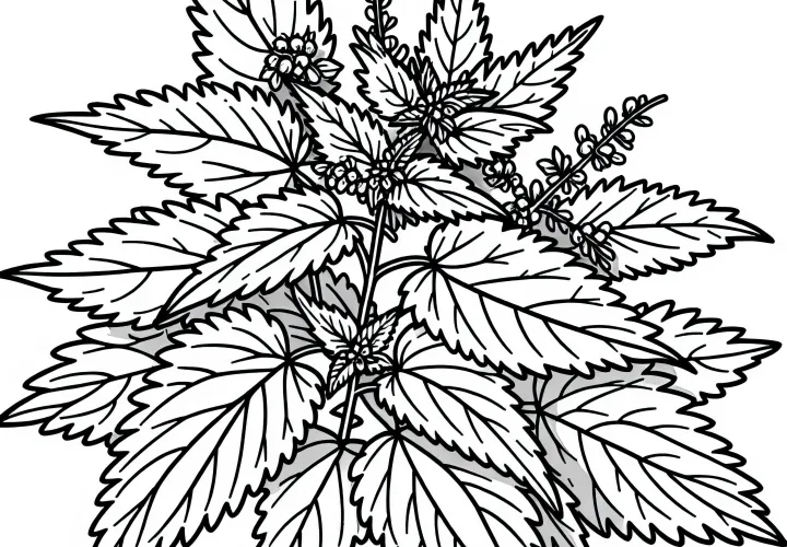 Brennnessel Ausmalbild für Kräuter – Gratis herunterladen