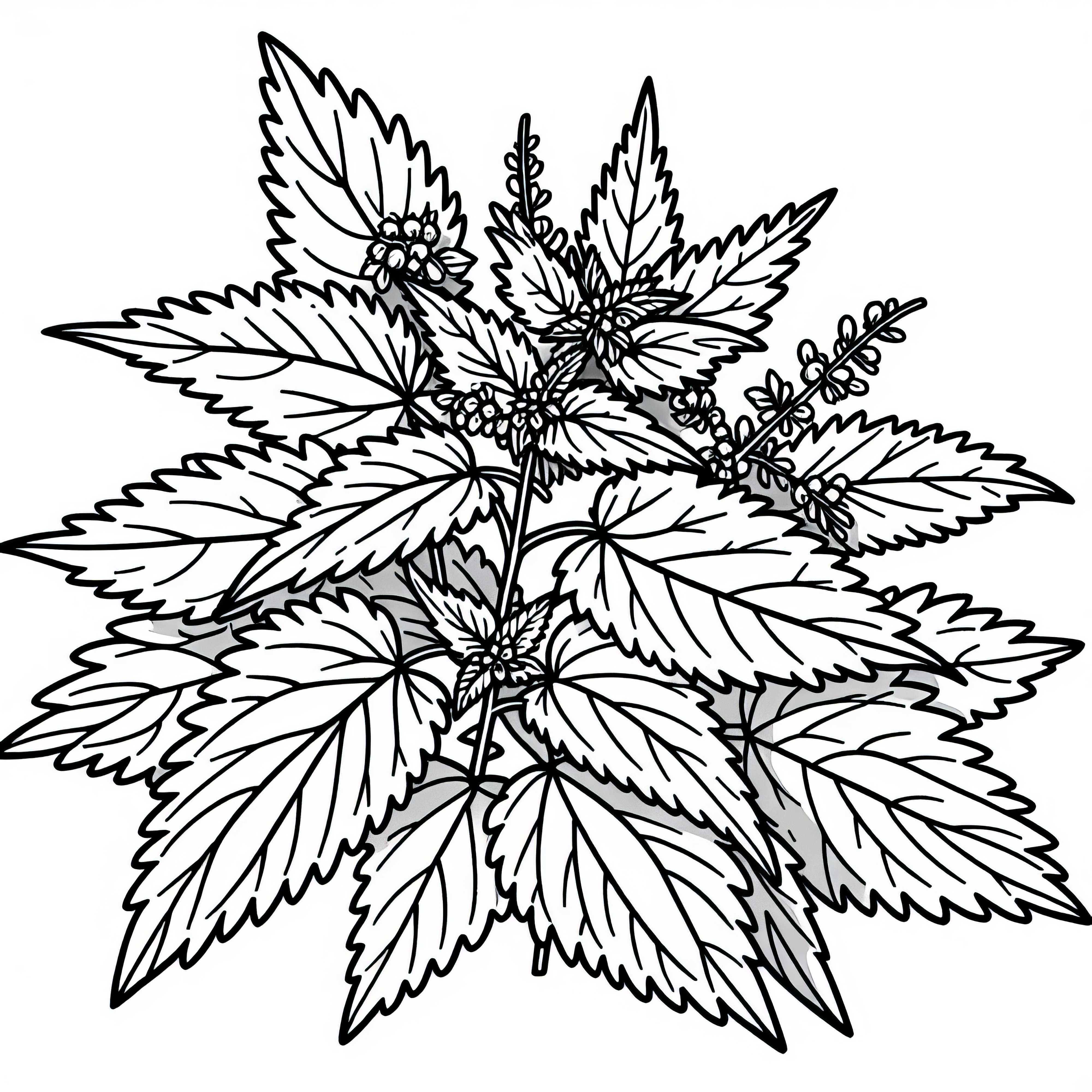 쐐기풀 색칠하기 페이지 – 무료 다운로드