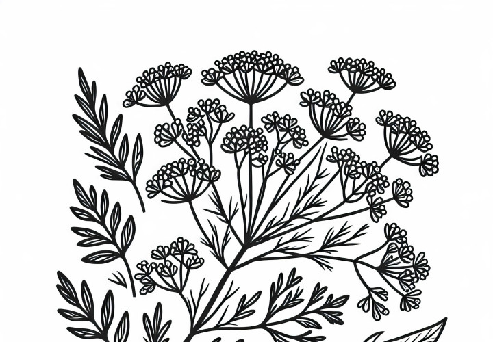 Dill Coloring Page Herbs Free