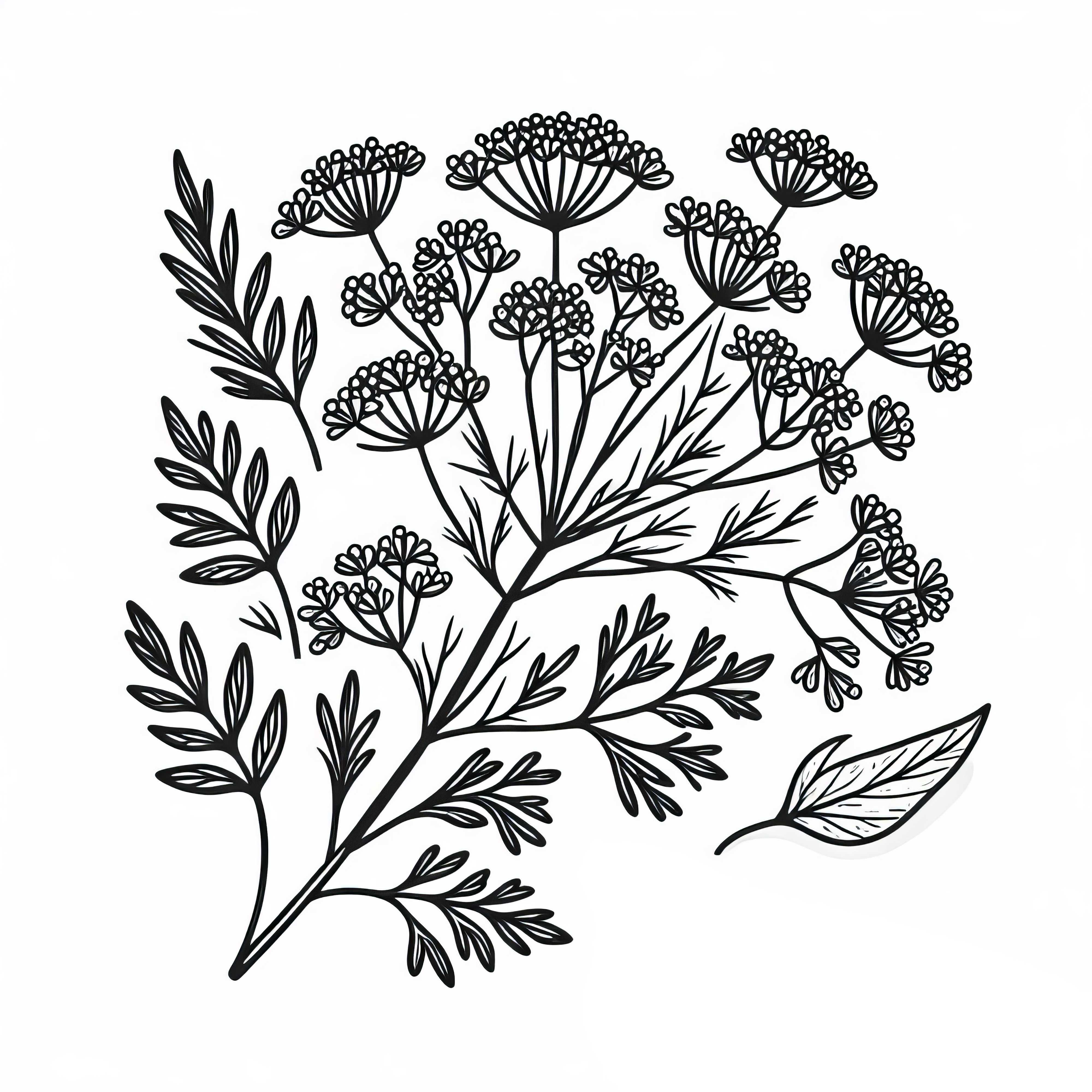 Dill Coloring Page Herbs Free