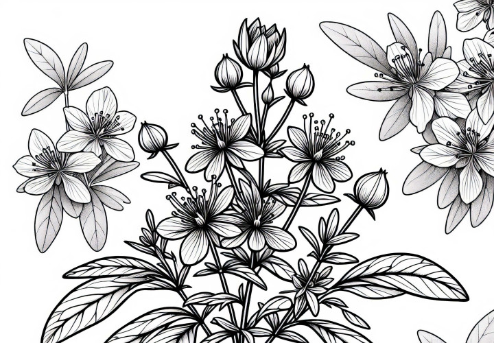 Johanų žolės piešimo šablonas – Nemokamas atsisiuntimas