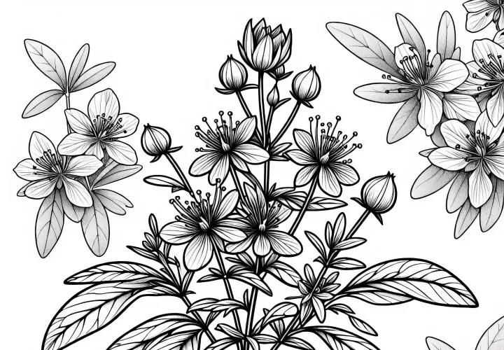 Johanniskraut Malvorlage für Kräuter – Kostenloser Download