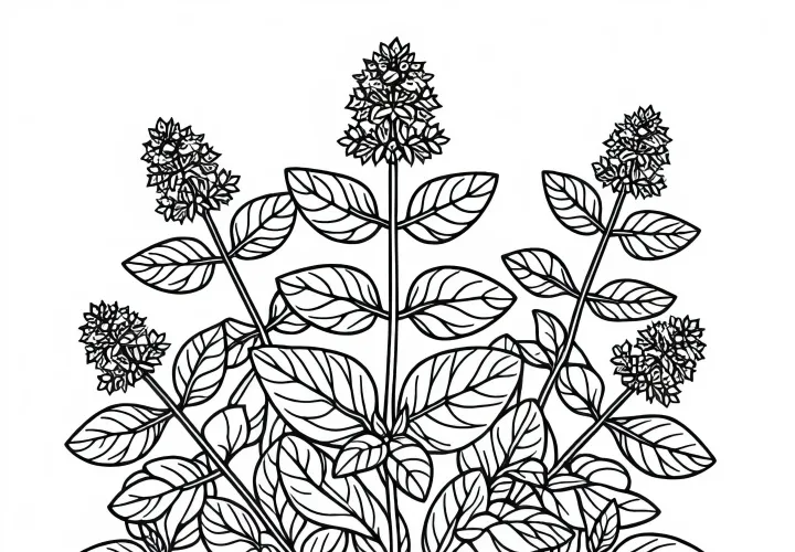 Oregano Malvorlage für Kräuter – Kostenlos und zum Ausmalen