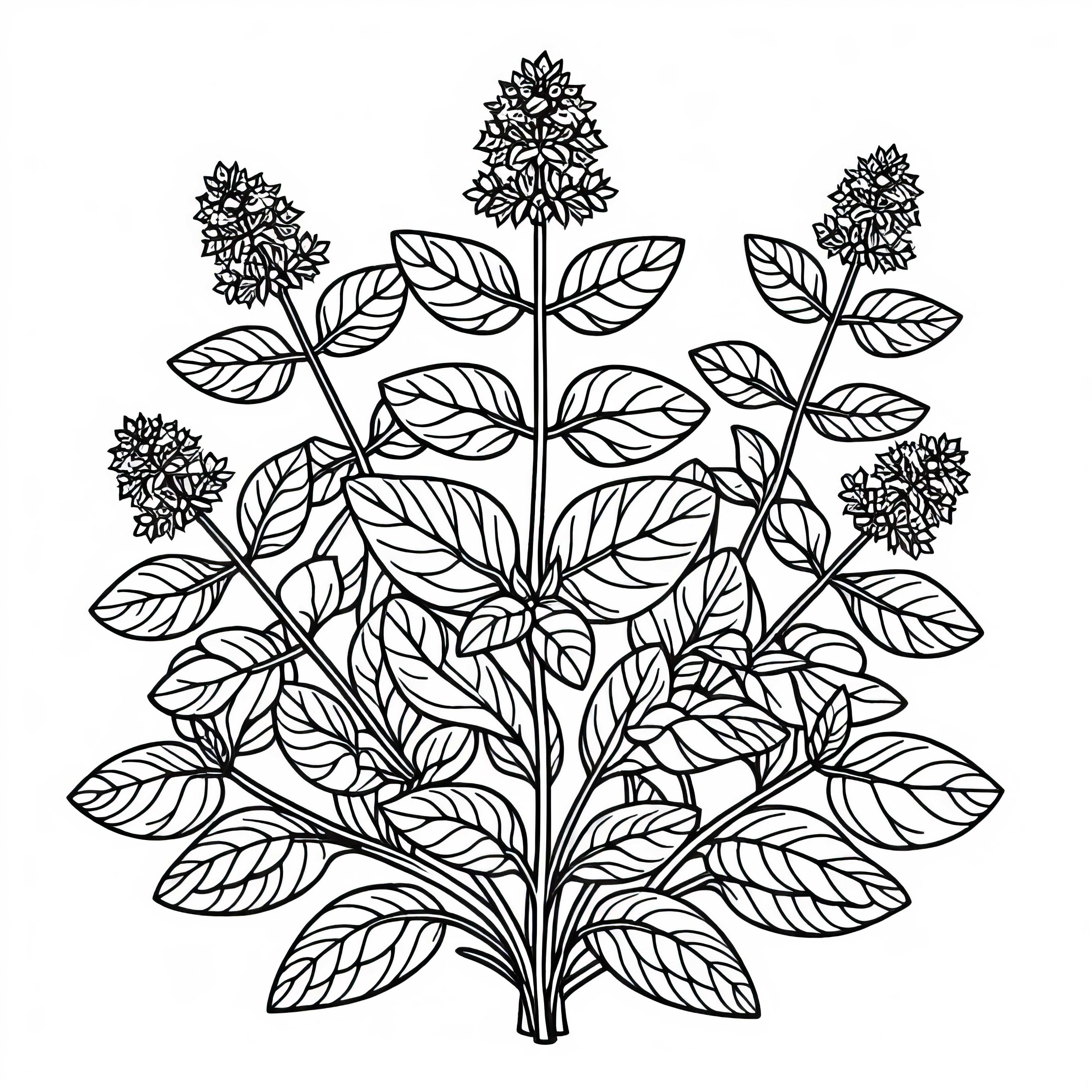 오레가노 색칠하기 페이지 – 무료 및 색칠 가능