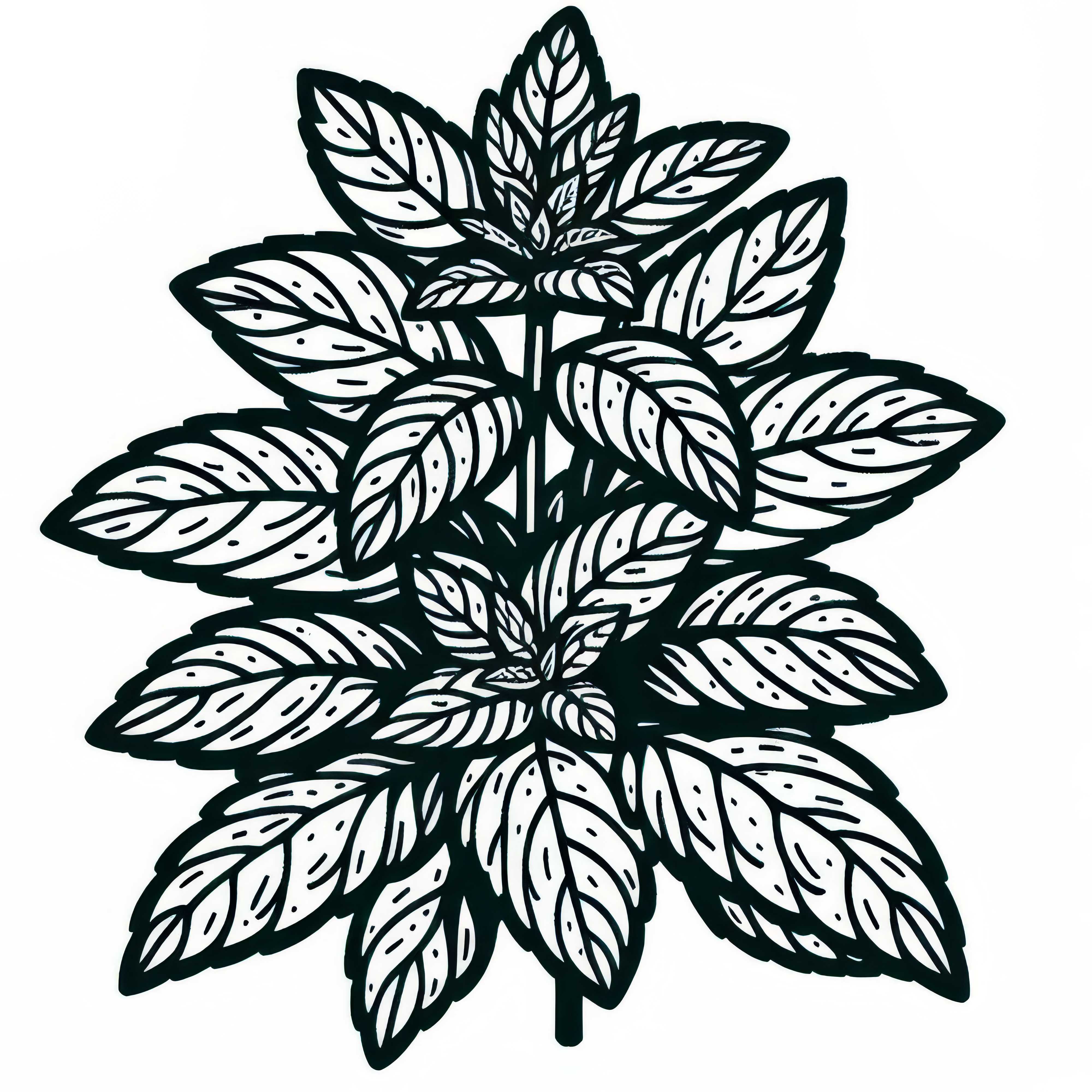 Desenho para colorir de hortelã - Ervas para baixar gratuitamente