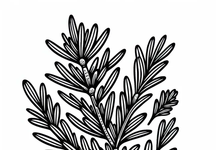 Rosmarin Malvorlage für Kräuter Kostenlos