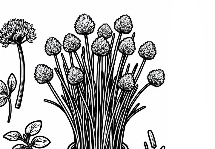 Schnittlauch Malvorlage Kräuter Kostenlos