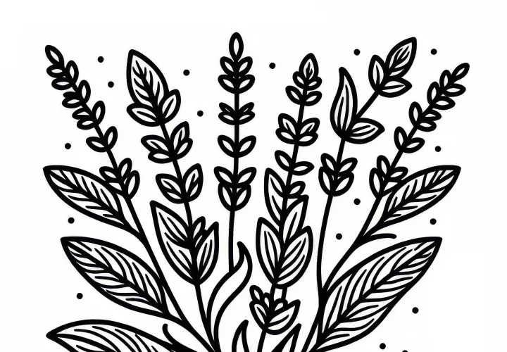 Kostenlose Salbei Malvorlage für Kräuter