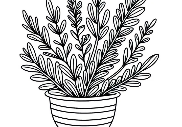 Rosmarin Ausmalbild für Kräuter – Kostenloses Motiv