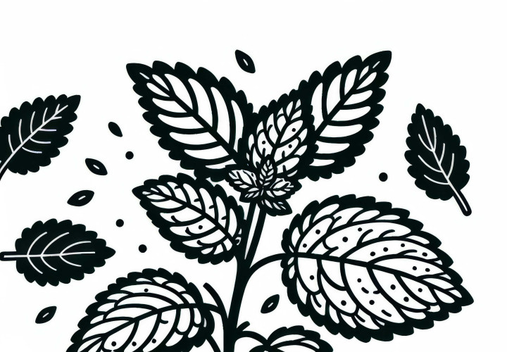 허브 애호가를 위한 레몬밤 색칠 그림 - 무료 다운로드