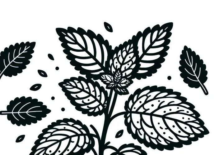 Ausmalbild von Zitronenmelisse für Kräuterfreunde – Kostenlos herunterladen