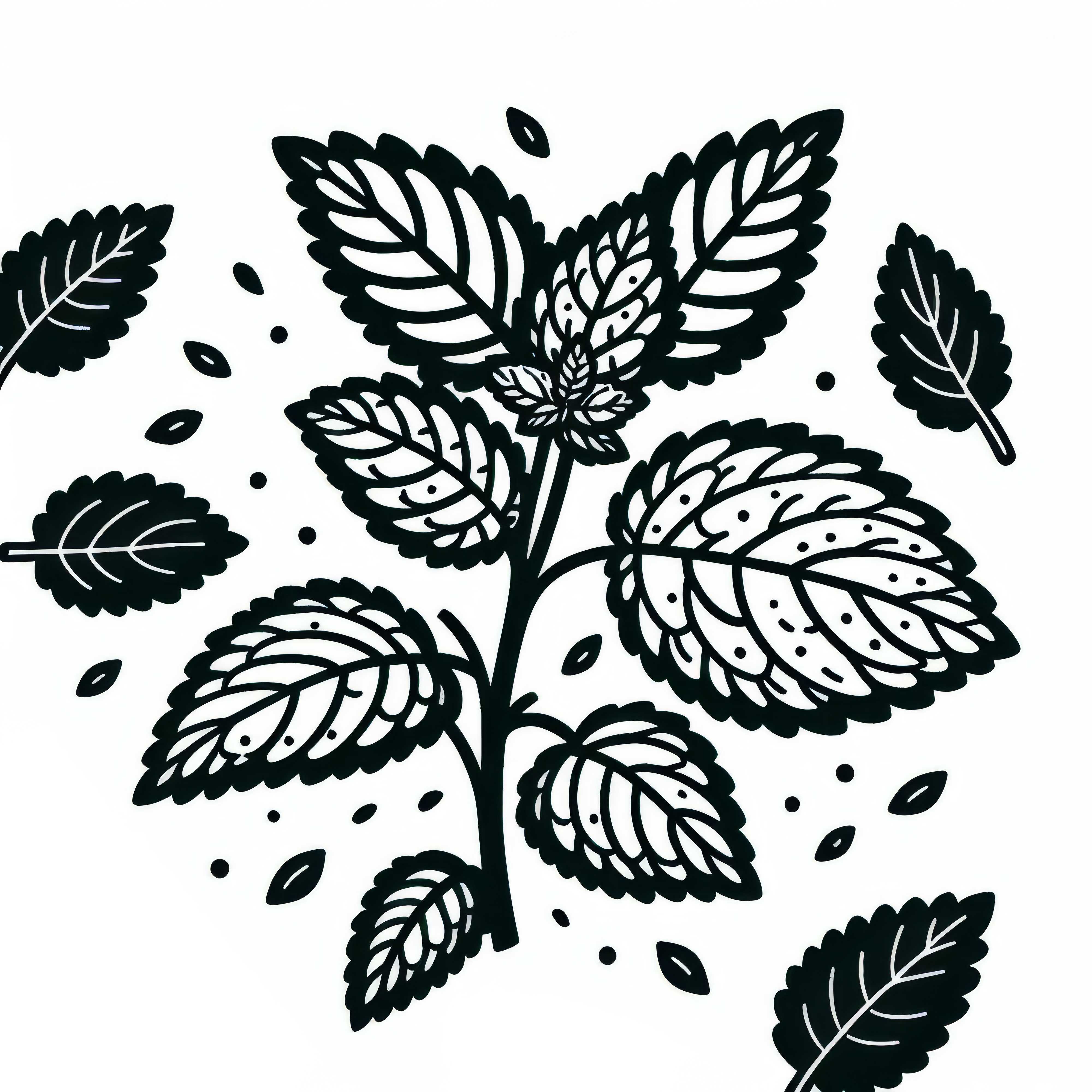 허브 애호가를 위한 레몬 밤 색칠하기 그림 – 무료 다운로드