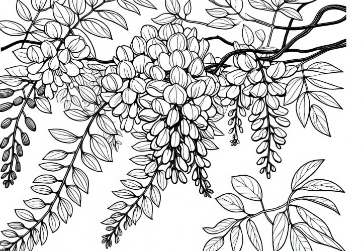 Wisteria coloring page for shrubs free Wisteria coloring page for shrubs free