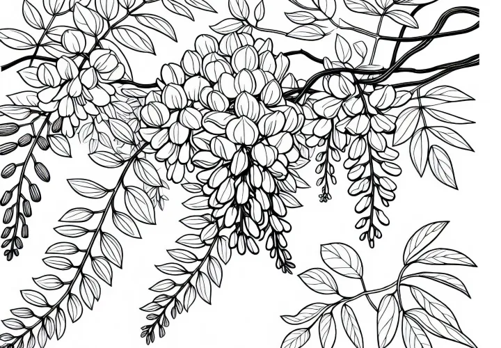 Blauregen Malvorlage für Sträucher Kostenlos