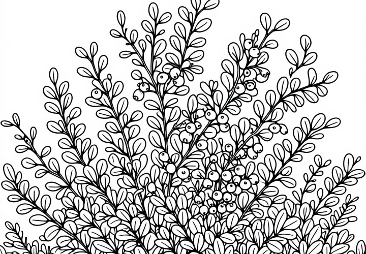Free coloring page of barberry for shrubs Barberry coloring page for shrubs Free