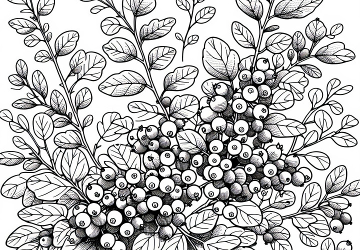 Red currant coloring page for shrubs – Free to download and color online Currant coloring page for bushes - Download for free and color online