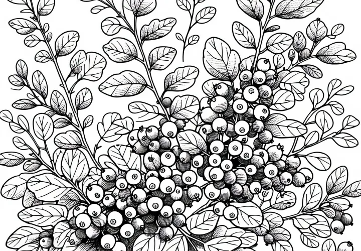 Blutjohannisbeere Ausmalbild für Sträucher – Kostenlos herunterladen und online ausmalen