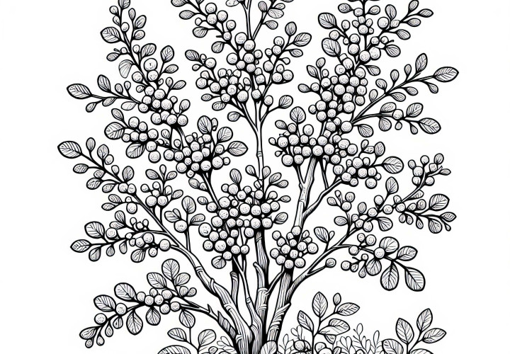 Plantilla para colorear de serviceberry para arbustos descargar gratis