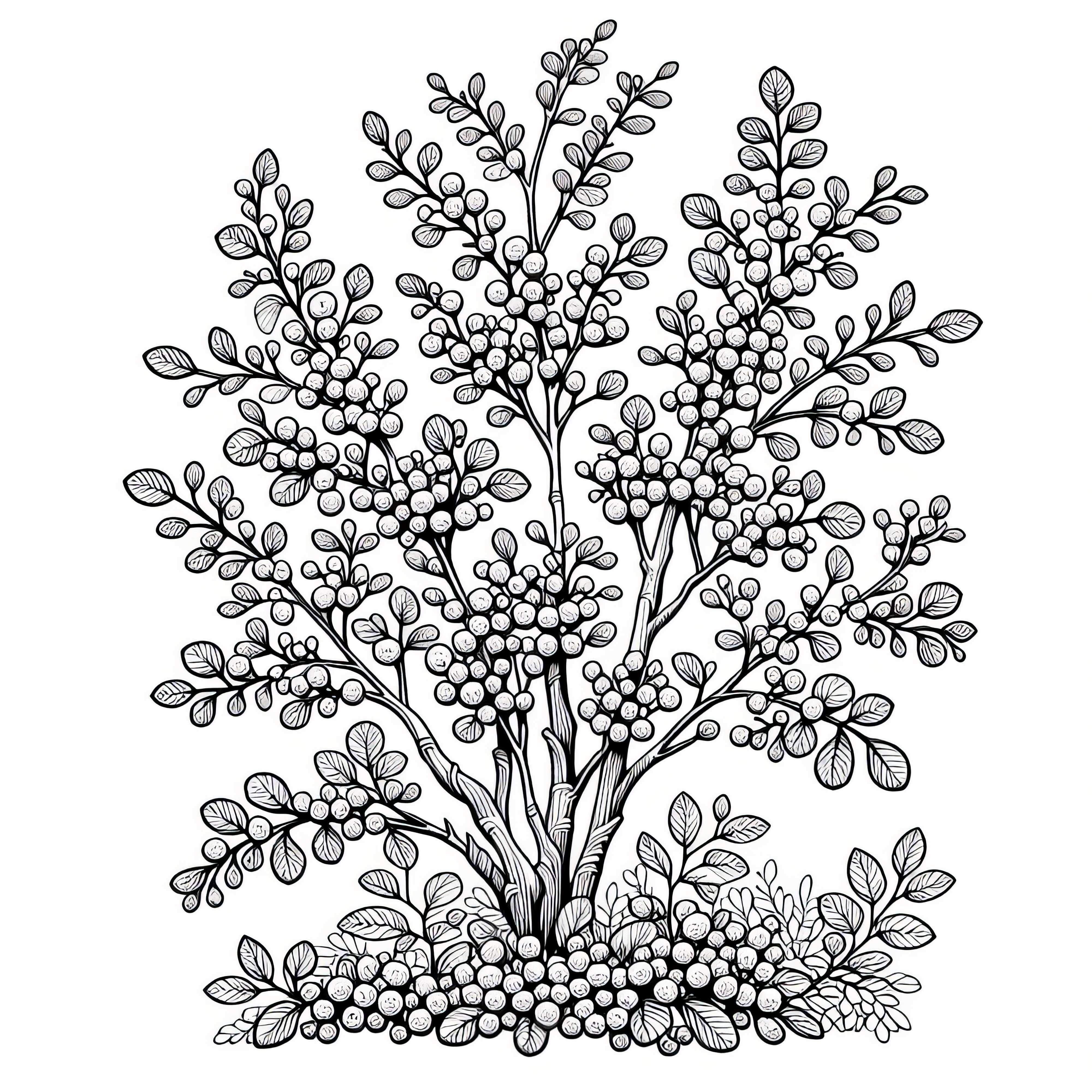 Plantilla de dibujo de espino de flor gratis para arbustos