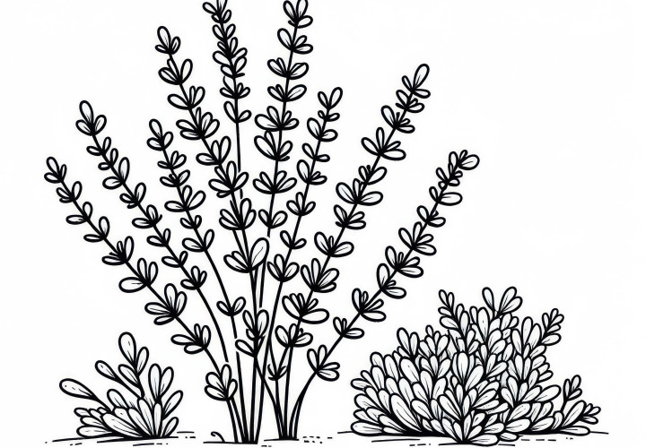 Broom coloring template bushes free to download and color