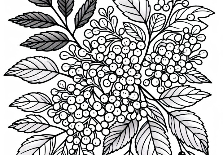 Elderberry bush coloring template for shrubs free Elderberry bush coloring page for shrubs free of charge